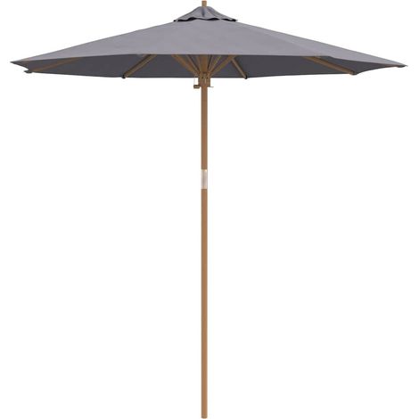 Pratico e leggero ombrellone da giardino rotondo 240 x 240 x 260 cm in bambù grigio scuro 020058248