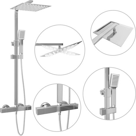 Maison Exclusive - Kit de ducha combinado con termostato acero in