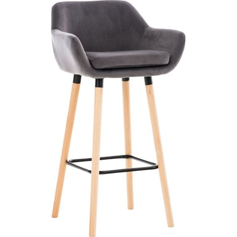 Sgabello Grant Velluto grigio (1/5)