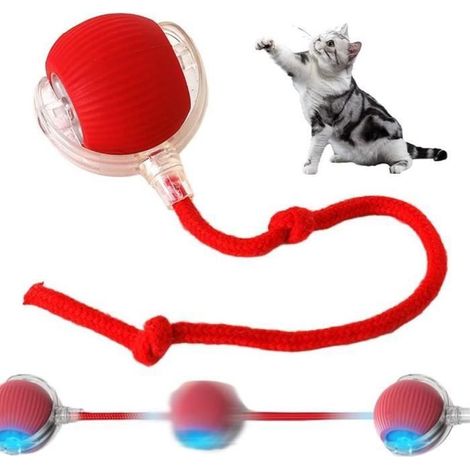Jouet intelligent pour chat, balle à mouvement irrégulier, balle roulante automatique pour chiens, balle à 360° avec lumière LED rouge (1/4)