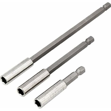 1/4 embout hexagonal Foret magnétique porte-rallonge Extension de changement de machine de forage 6,35 mm outils de puissance hex 60/100/150 mm 3 PCs (1/4)