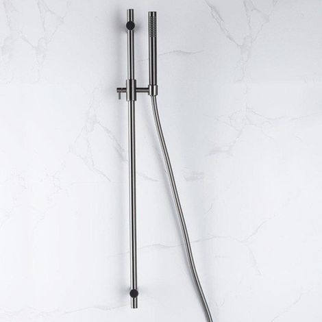 FugaFlow Eccelente Ensemble barre de glissement avec douchette à main, flexible de douche lisse Gunmetal PVD brossé