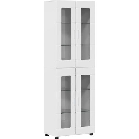 Highboard with Shelf FLORIN High Gloss White 60 x 35 x 182 cm vidaXL
