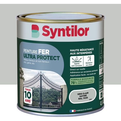 Vernice per esterni Ultra Protect SYNTILOR per ferro e alluminio, grigio chiaro satinato, 0,5 l SYNTILOR (1/5)