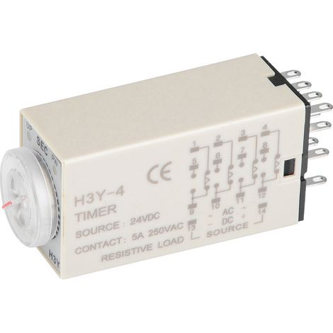 Relais temporisé H3Y-4 avec pointeur de commande, interrupteur de temporisation à 14 broches 24 VCC (30 s) (1/5)