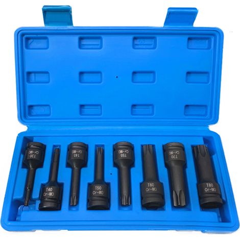 Torx-Stern-Schlagschrauber-Steckschlüsselsätze 1/2": T30, T40, T45, T50, T55, T60, T70, T80 (1/5)