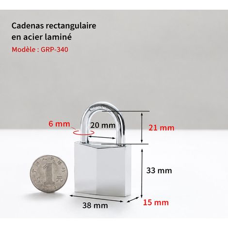 Cadenas électroplaqué 40 mm s'entrouvrant avec cylindre en cuivre et 3 clés 40mm 3 pièces 0,1 × 0,1 × 0,1 cm 145 g – Livraison gratuite