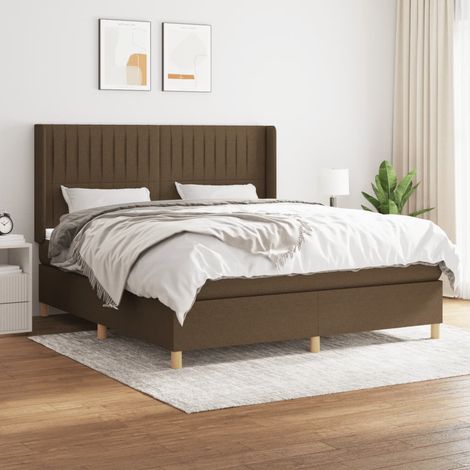 Lit adulte Contemporain  Lit à sommier tapissier avec matelas Marron foncé 160x200 cm 29990 (1/5)