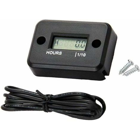Motorcycle Speedometer, Waterproof LCD Display Digital Hour Meter Gauge Timer for Quad Motorcycle Snowmobile Motocross Pit Bike Lawn Mower Tractor Truck (1/5)