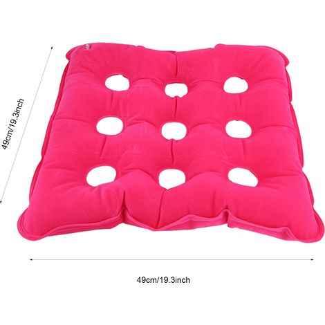 Aufblasbares Anti-Dekubitus-Kissen, PVC, Blau/Rosa, 49 cm x 49 cm, ergonomisch, mit Luftlöchern, weicher Bezug mit Luftpumpe (1/5)