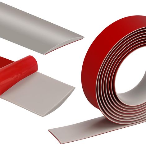 Bande de Seuil de Porte Adhesif Bande de Transition Sol(Gris, 300cmx4cm)  Barre de Seuil Adhesive pour la Cuisine Salon pour Joindre Les Joints de Sol Carrelage Laminé (1/5)