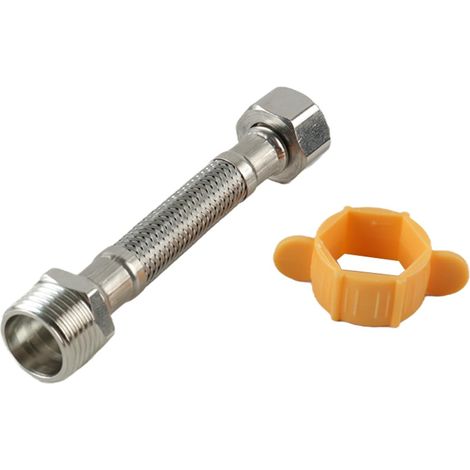 Connecteur flexible de robinet, G1/2" femelle x G1/2" mâle en acier inoxydable, pour salle de bain, lavabo, chauffe-eau, 10 cm (1/5)