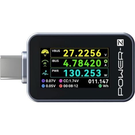 Power-Z C240 USB-C Tragbarer digitaler Leistungstester, unterstützt bis zu 240 W und PD3.1 QC5.0, für USB-C-Telefone, Laptops, Ladegeräte und mehr