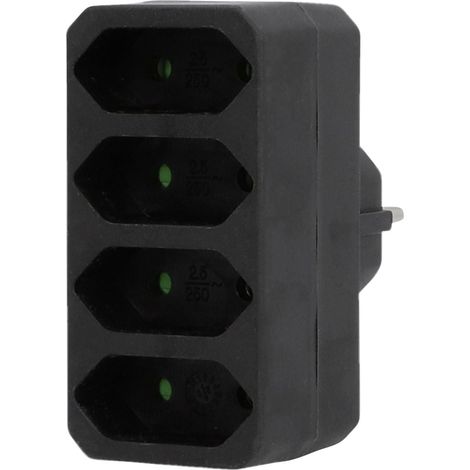 Euro-Adapter 4-fach schwarz Stecker & Kupplungen (1/3)