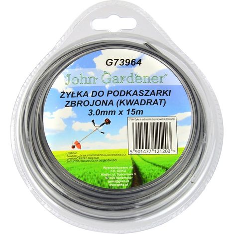 Hilo desbrozadora reforzado (cuadrado) 3,0 mm x 15 m (10/80)