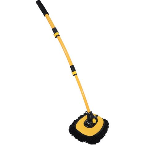 Brosse de lavage auto en chenille à long manche télescopique 3 sections, kit de nettoyage pour voiture, chiffon microfibre (1/5)