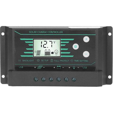 Solarmodul-Laderegler PWM Dual-USB LCD-Display 30A 12V/24V für Lampz10