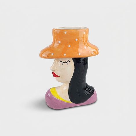 Vaso decorativo in ceramica pop art design donna Sveva Piccolo (1/2)