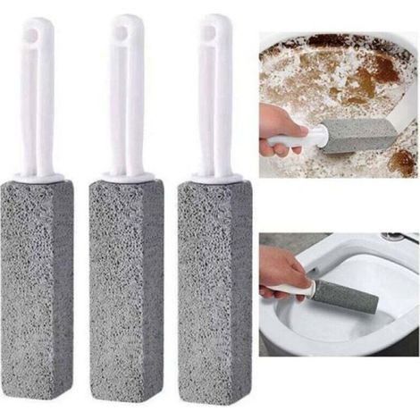 Brosse Toilette Pierre Ponce - 3.8 X 3.8 X 23.5 Cm - Nettoyage Salle De Bains - Lot De 3 (1/4)