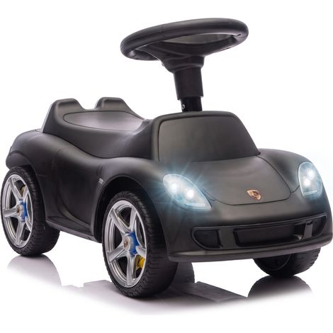 Rutschauto Kinder Porsche Rutschfahrzeug mit Hupe Licht Motorgeräuschen, für 18–36 Monate, Mattschwarz (1/5)