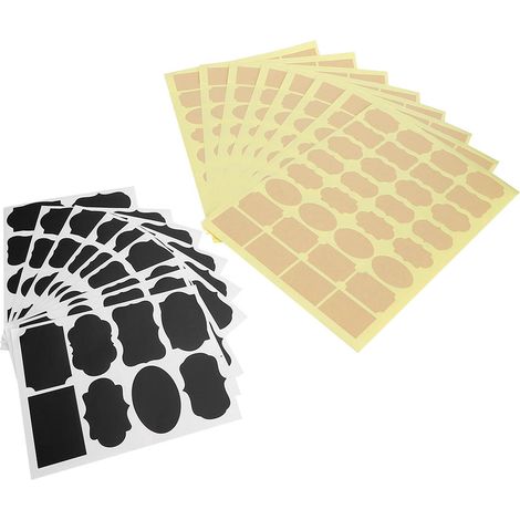 Étiquettes adhésives tableau noir 328 pièces, autocollants waterproof pour pots de fleurs et bocaux de rangement. (1/5)
