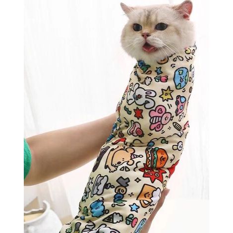 Harnais De Contention Pour Chats - Bande Auto-Adhésive En Nylon - Pour Tonte Des Griffes Et Soins Vétérinaires - Tailles S M L (1/5)