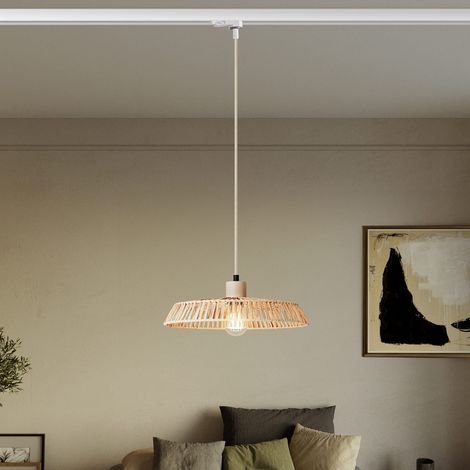 Creative Cables - Projecteur sur rail Moorea avec abat-jour en raphia - Ampoule incluse (1/5)