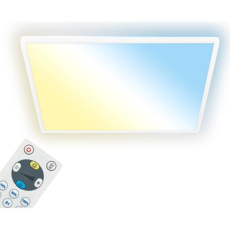 Plafonnier LED plat avec télécommande, blanc chaud à blanc froid, intensité lumineuse variable, lampe LED, lampe de salon, panneau LED, lampe de chambre à coucher, 56 x 56 x 3 cm, blanc (1/5)