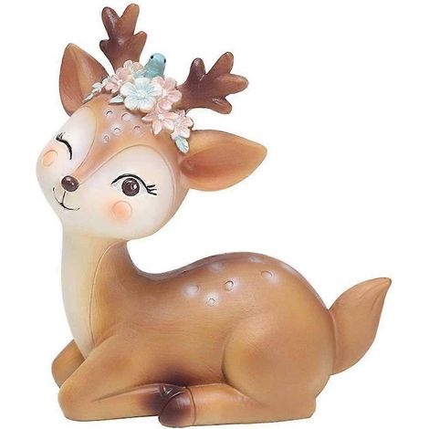 Figurines de cerfs, ornements, figurines, cerf miniature 3D REH, cerf Bambi, modèles d'animaux. (1/5)