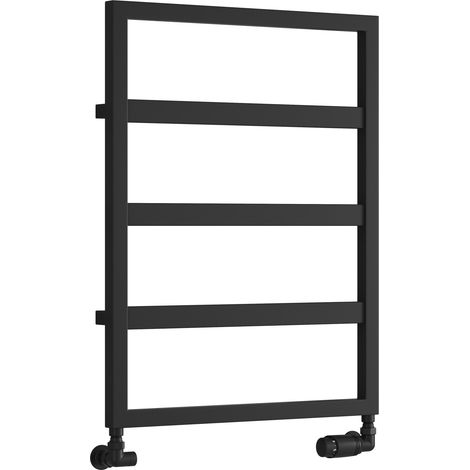 Reina Rezzo Designer Heated Towel Rail 740mm H x 450mm W - Black (1/3)