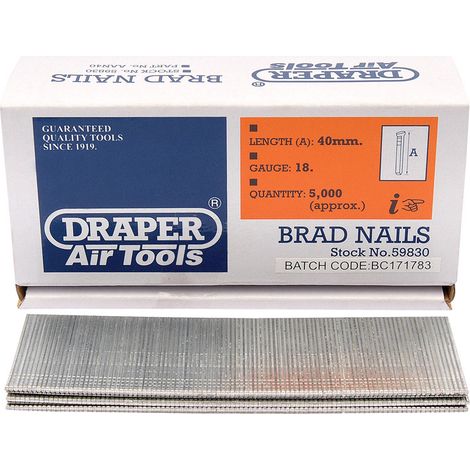Draper 40mm Brad Nails (5000) (59830) (1/5)