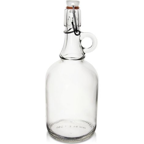 Glasflasche mit Clip für Liköre, Säfte, Wasser, Bügelverschluss, 1 l