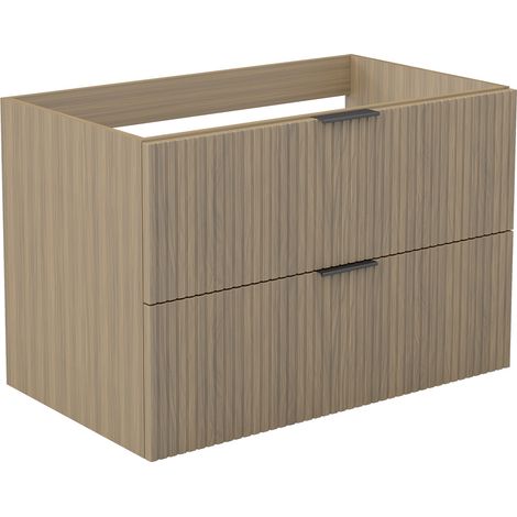 Ocean Meuble de Salle de Bain Suspendu Noyer 79cm, 2 Tiroirs avec Soft-Close, sans vasque (1/5)
