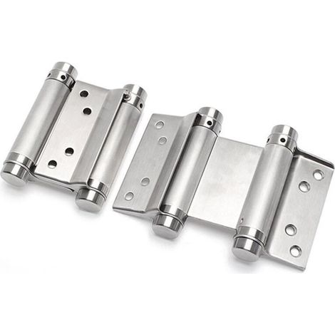 2 pcs charnière paumelle portes va-et-vient ressort double action acier inoxydable saloon western, 75 mm (Charge Jusqu'à 15kg) (1/5)