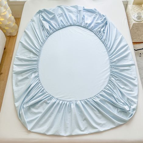 Sábana bajera ajustable de 180x200 cm - Sábana bajera ajustable extrasuave con bolsillos profundos - Solo sábana bajera ajustable - Sábana bajera ajustable elástica (Azul, 1 sábana bajera ajustable) (1/4)