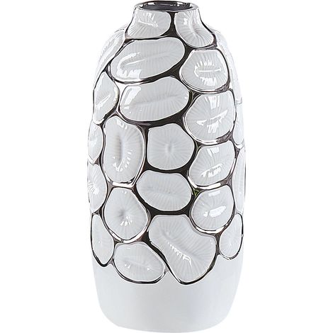 Decorative Vase CENABUM Stoneware 34 cm White