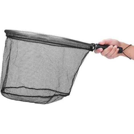 Épuisette de pêche à la mouche, filet de pêche portable, noir intensif avec accessoire de pêche à poignée antidérapante pour (1/4)