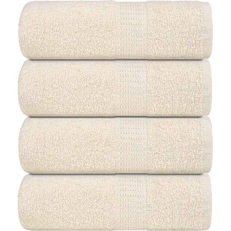 Gants de toilette FROGN, lot de 4, couleur crème, 30 x 30 cm, 360 g/m²