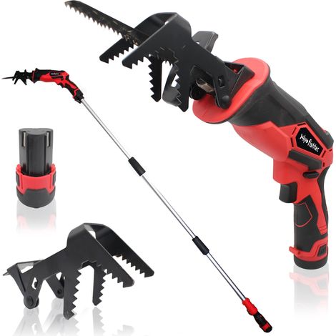 Scie sabre télescopique sans fil 12V avec rallonge 170 cm - Lames bois & métal incluses (1/5)