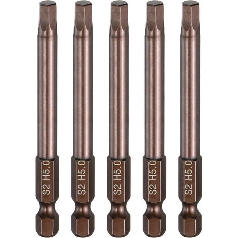 5Pcs Embout De Foret Hexagonal Plat H5.0 (5mm) Ton Cuivre (1/5)