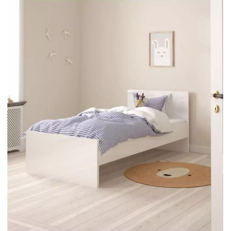 giroletto singolo "naia" rivestito in nobilitato bianco lucido 90x190 cm (1/4)