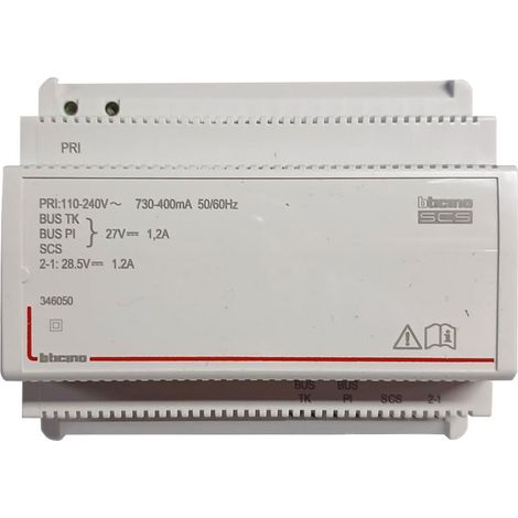 Bticino Netzgerät 2-Draht mit integriertem Videoadapter für Verteilereinbau 346050 (1/4)