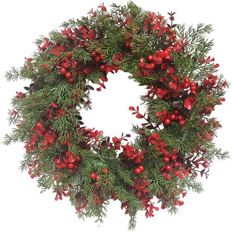 Guirlande De Noël - Couronne De Noël Diamètre 45 Cm - Pour Porte D'Entrée Cheminée Balcon Chambre À Coucher Salle À Manger - Intérieur Extérieur (1/5)