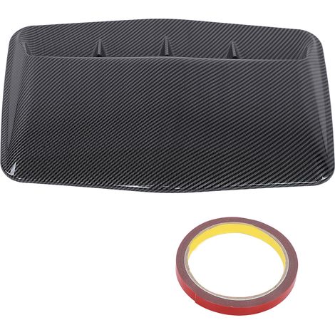 Rejilla de ventilación decorativa de ABS para capó de coche - Accesorio de modificación automotriz con lámina adhesiva - Estilo fibra de carbono (1/5)
