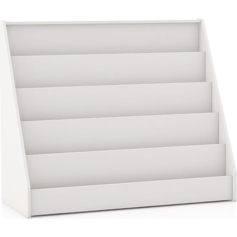 Libreria per bambini a 5 ripiani 91 x 38 x 76,5 cm grande capacità esposizione frontale stile moderno legno bianco 200018847