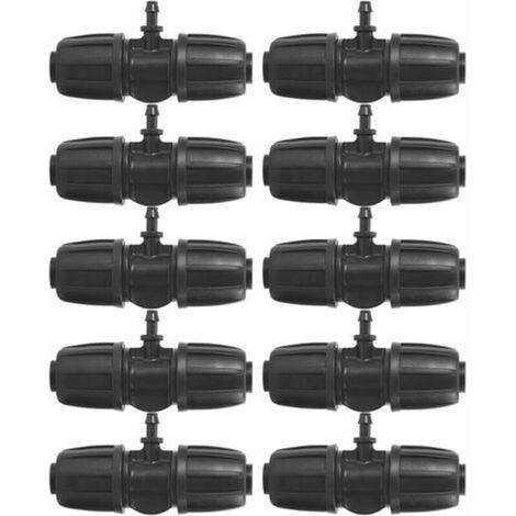 16mm to 4/7 Garden Lock Barbed T-Connectors, 10pcs/Set Connectors for PE Hose Garden Irrigation System (1/4)