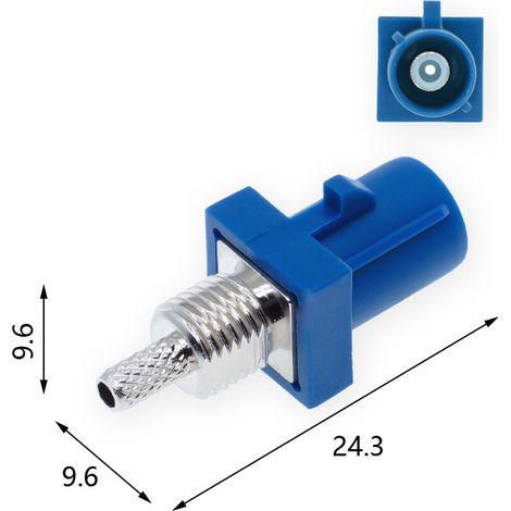 FAKRA-SMB-JY-1.78 male automotive connector with nut (Type C, short body, male housing, ABCDEFG) (1/3)