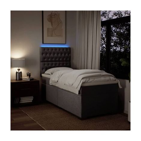 Sommier Snowco, matelas taupe, 80 × 200 cm, tissu, tissu doux et respirant, meuble de chambre, design contemporain, montage facile (1/5)