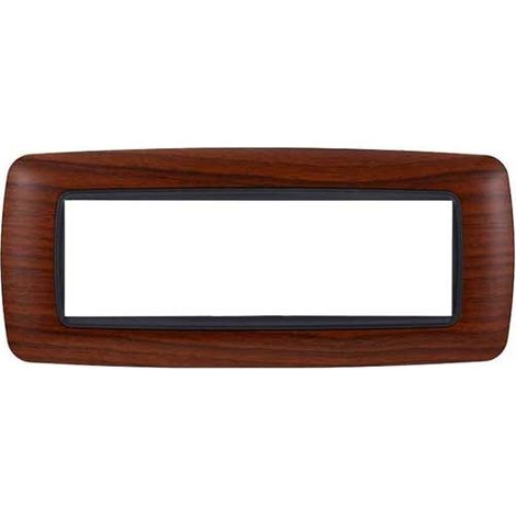Placca Plastica Bombata ETTROIT Serie Space 7 Posti/Moduli 507 Compatibile Con Bticino Living, 14 Colori Disponibili (Radica)