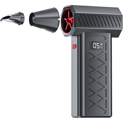 Aspirateur sans fil - Mini ventilateur - Sèche-cheveux - Ventilateur - Ventilateur rechargeable - Ventilateur - Nettoyage de voiture - Noir - ABS (1/5)